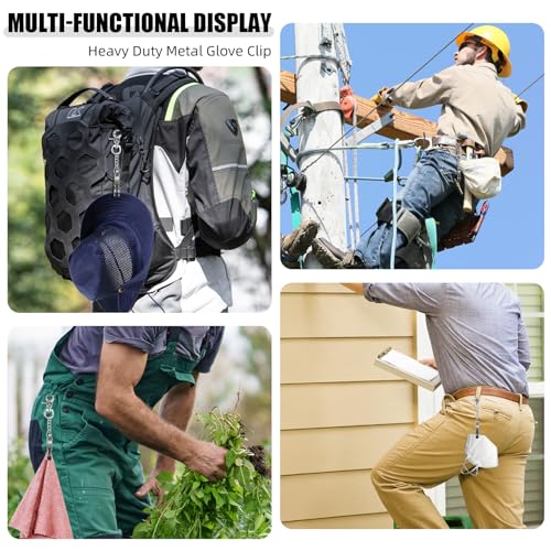 MELOTOUGH Metal Glove Clip for Work Glove Holders Heavy Duty Steel Glove Clips for Tactical,Skiing,Camping,Outdoor Activities