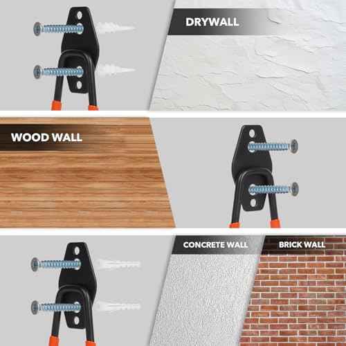 2 Pack Heavy Duty Steel Utility Wall Hooks, Wall Mount Garage Storage Organizer for Hanging Ladders, Bikes,Garden Tools, Skis