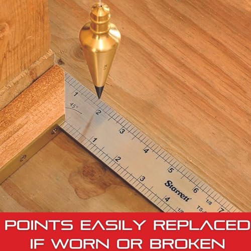 Solid Brass Plumb Bob, Construction, Stainless Steel Point,