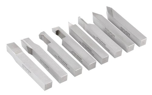 Accusize Industrial Tools 1/2'' 8 Pcs Hss Tool Bit Set, Pre-Ground for Turning and Facing Work, 2662-2004
