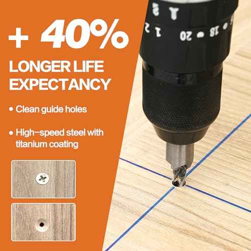 Countersink Drill Bit Set, 7Pcs Tapered Drill Bits M2 HSS, with 1/4" Hex Shank Quick Change and Allen Wrench, Counter Sinker Set for Woodworking and Carpentry, Pilot Screw Hole Set