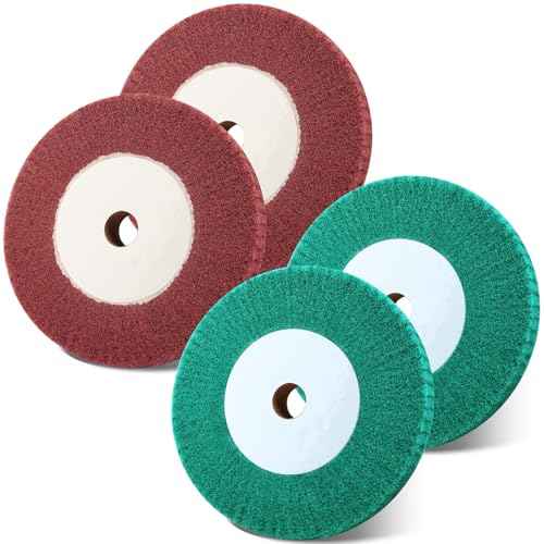 6 Inch Bench Grinder Polishing Wheel, 240/320 Grit Tight Weave Tough Polishing Burnishing Wheel, Great for Refurbishing Golf Clubs Metal Copper, 1" Thickness for 0.8" Arbor(4 Pack)