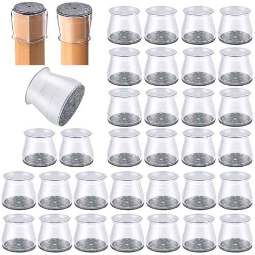 32 Pcs Chair Leg Protectors for Hardwood Floors, Silicone Felt Furniture Leg Cover Pad for Protecting Floors from Scratches and Noise, Smooth Moving, Large(Fit Round Diameter£º1-5/16" to 2")