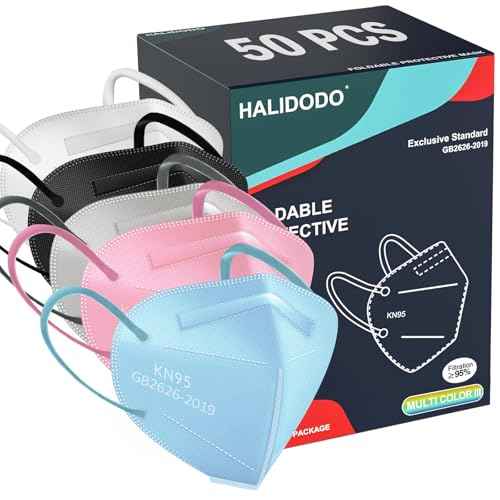 HALIDODO KN95 Face Mask 5-Ply Breathable & Comfortable Filter Safety Mask