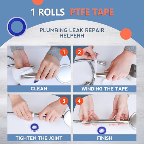 MEBMIK PTFE Teflon Tape 1/2 Inch x 520 Inches Plumbing Sealant for Shower & Water Pipes - Variation 1