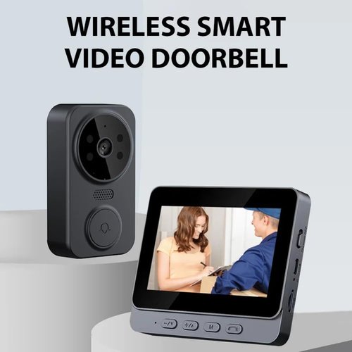 PGST Wireless Video Doorbell,4.3-inch IPS 1080P Monitor Screen Door Bell Camera with Two-Way Audio,Night Version,No WiFi Required,No APP,No Subscription Fee for Home,Villa,Apartment,Easy Installation