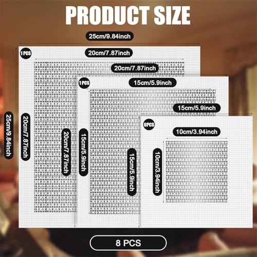 8pcs Drywall Patches, 3 Sizes Self Adhesive Wall Hole Repair Patches Dry Wall Patch Repair Kit Screen Patch Repair Kit for Broken Walls Repairing or Ceiling Filler