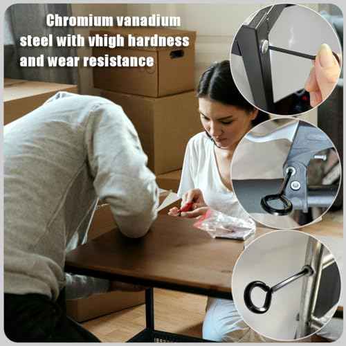 10 Pack 5/32 inch Standard Hex Dogging Key with Full Loop, Black Hex Dogging Key, Allen Key Sets Wrench Fit on Keychain Push Bar Panic Exit Device Key, Solid Metal