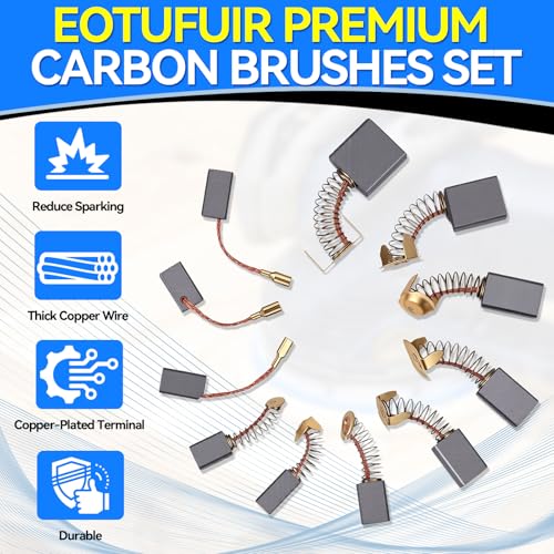 70PCS Electric Motor Carbon Brushes Set - Assorted Sizes with Copper Wire for Power Tools Replacement