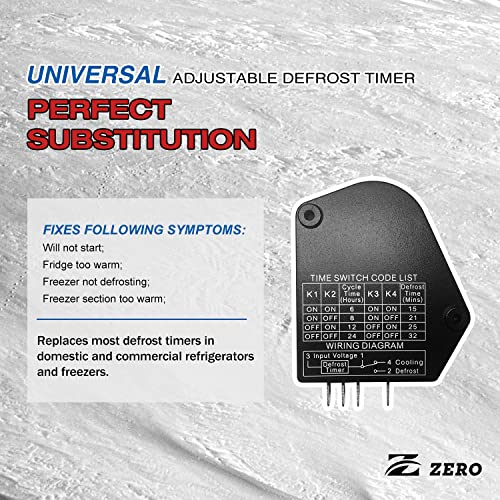Zero DS-All Adjustable Defrost Timer for Fridge & Freezer Replacement