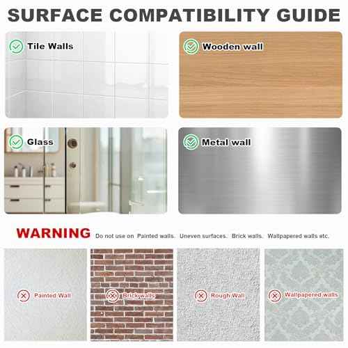 funest 6 Pack Mop and Broom Holder Wall Mount, No Drill Needed Self Adhesive, Non-Slip Mop Grippers for Tile Walls - Kitchen, Bathroom, Garage£¨White£©