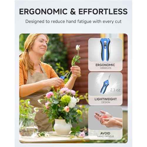 Fondwell 6.5" Pruning Shears Trimming Scissors: 2 Pack of Small Garden Snips with Micro Tip - Plant Clippers of High Cutting Efficiency