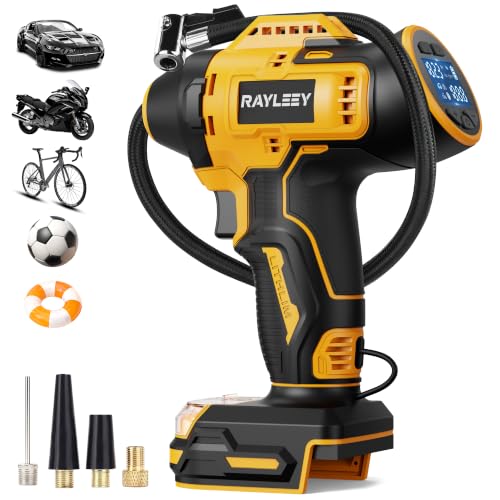 RAYLEEY Yellow 160PSI Cordless Tire Inflator for Dewalt 20V Max Battery, Tool Only
