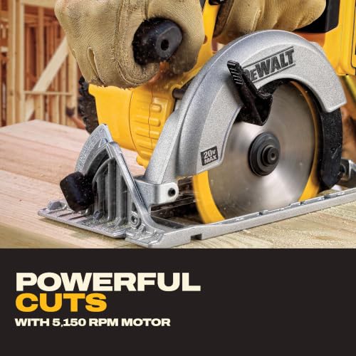 DEWALT 20V MAX Cordless Circular Saw 6-1/2 Inch Yellow - Battery Not Included (DCS391B)