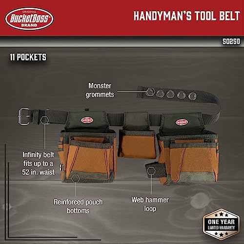 Bucket Boss - Handyman¡¯s Tool Belt, Tool Belts - Original Series (50250), Brown