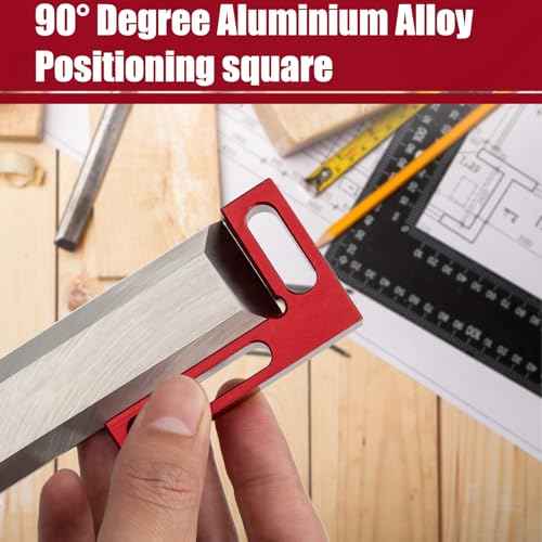 90 Degree Mini Positioning Square, Premium Precision Woodworking Carpenter Corner Tool Right Angle Clamp, for Checking Edge of Carpenter Cutting Tool for Square (Red)