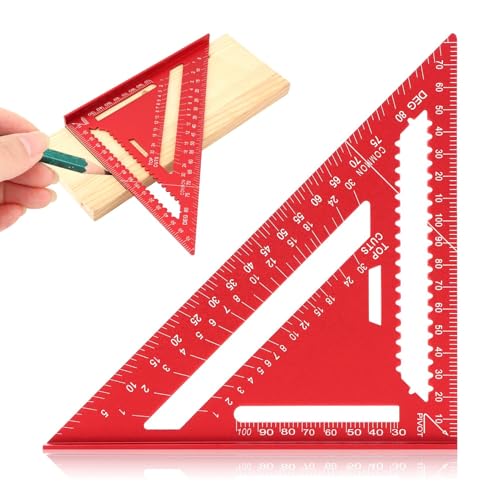 7-in Aluminum Carpenter Square Rafter/Framing Square with Red Finish – Qirvaten