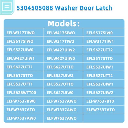 Washer Door Latch 5304505088 for Electrolux Frigidaire – 1pc, Model Compatibility