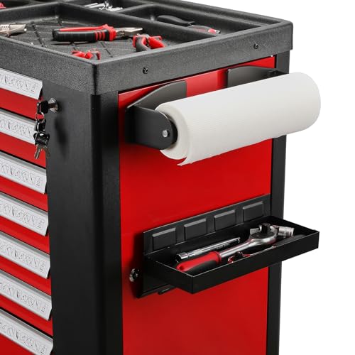 Mayouko Black Magnetic Toolbox Shelf 4-Piece Tray Set with Paper Towel & Can Holders
