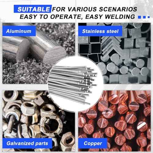 Tandefio 50 Pcs Aluminum Brazing Rods Low Temperature Welding Rods Sticks 716¡Æf-752¡Æf, 1/16"x13" Aluminum Rod Metal Melt Low Melt Solder Pipe Tools for All Position