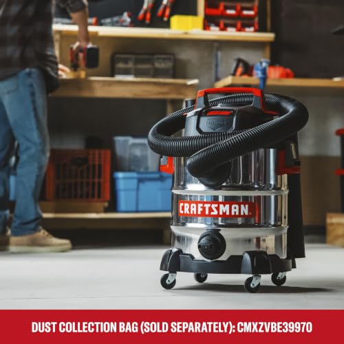 CRAFTSMAN 10 Gallon Wet Dry Vac 6.0 Peak HP Stainless Steel Shop Vacuum