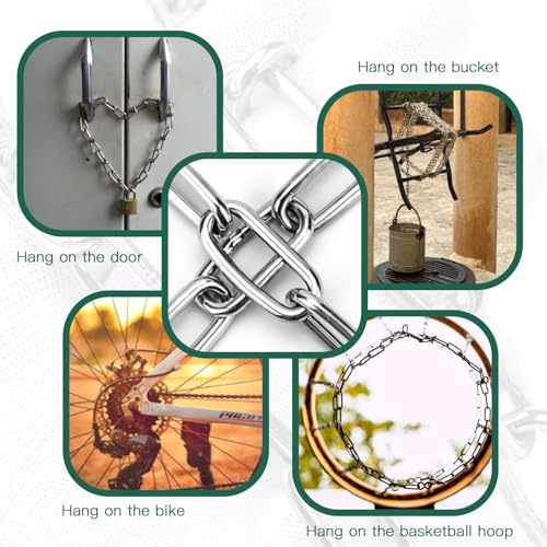 HAVANSIDY 2 Pack 24-Inch Stainless Steel Gate Chain Lock with Double Carabiners for Fence & Gate Security