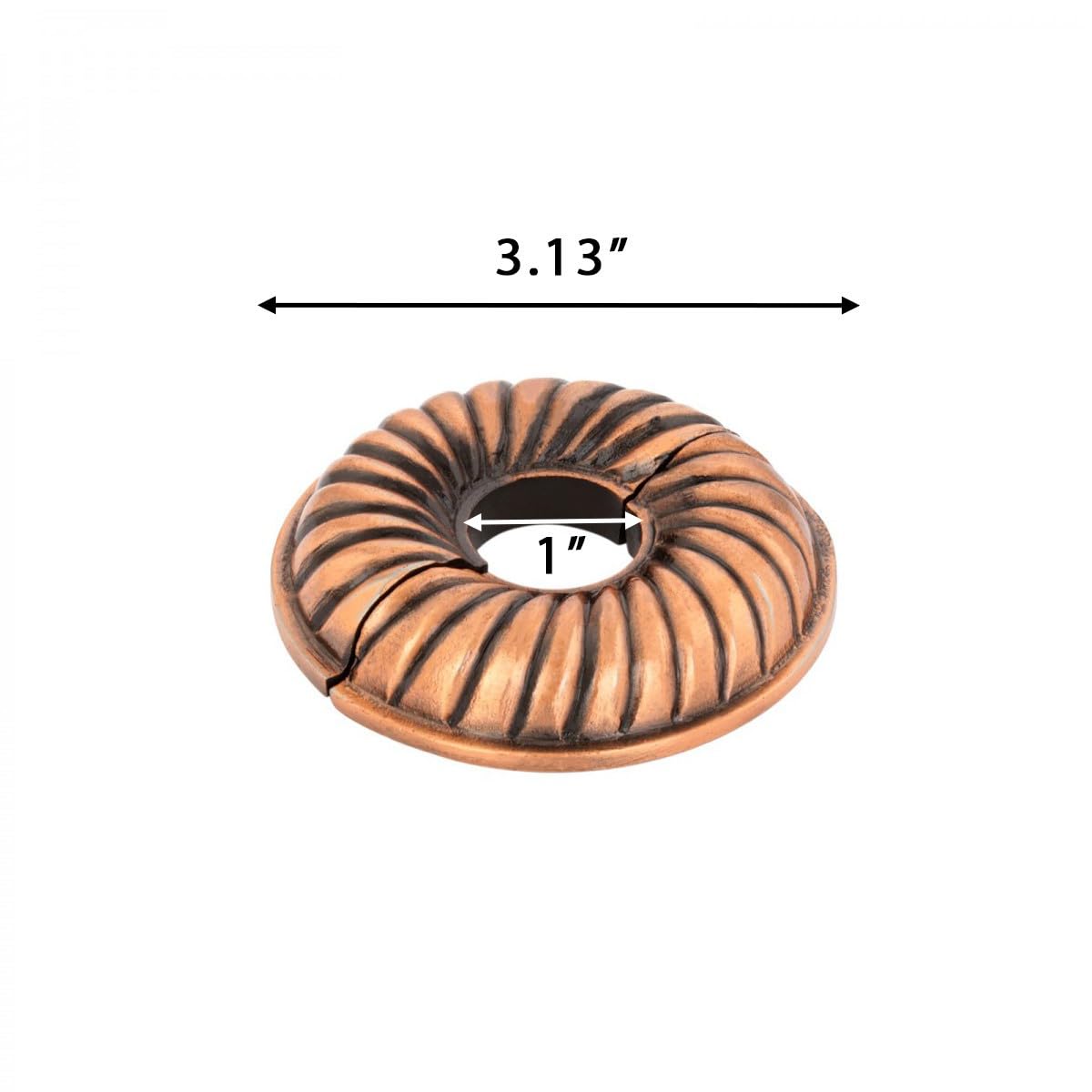 Renovators Supply Manufacturing Aluminum Escutcheon Plate 3.13" OD Escutcheon 3/4" IPS Antique Copper Oil Rubbed Finish Radiator Flange