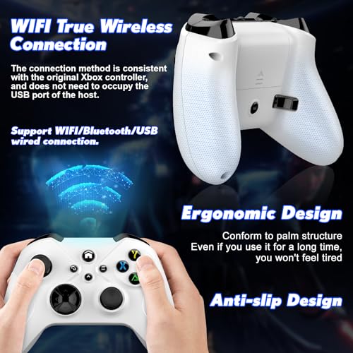Xexvyrin White Wireless Xbox Controller for Xbox Series X|S & PC with Turbo & 3.5mm Jack
