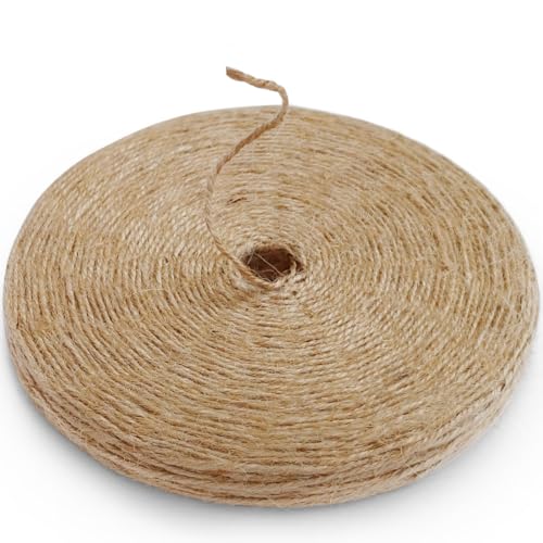 PerkHomy Natural Jute Garden Twine 400 Feet Brown 2mm Support Tie for Gardening & Crafts