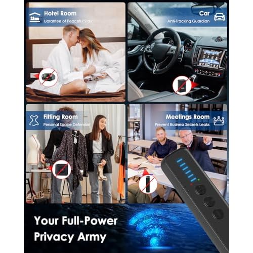 Upgraded Hidden Camera Detector, AI-Powered Anti-Spy Device, Bug & GPS Tracker & RF Detector, Portable Spy Camera Finder for Hotels, Travel, Home & Office