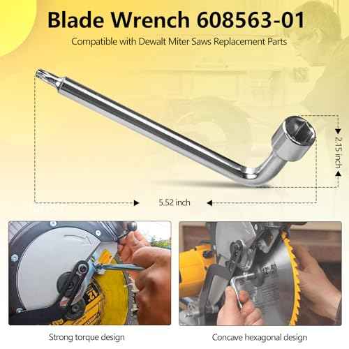608563-01 Blade Wrench Replacement for Dewalt Miter Saws DWS780 DW706 DW708 DW712 DW713 DW715 DW716 DW717 DW718 Parts for Dewalt Miter Saw Tool