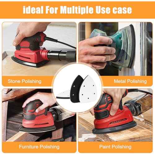 3 Pack Mouse Sander Pads Foam Sanding Pads Detail Sander Pads with 5 Holes Mouse Sander Sandpaper Backing Pad for Sander Accessories Replacement Flexibility & Balancing Sanding Pressure