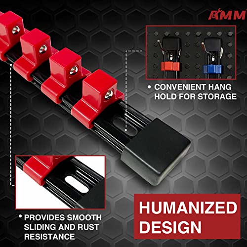 AMM 9PCS Colorful Heavy Duty Socket Organizer Set 1/4, 3/8, 1/2 inch Drive