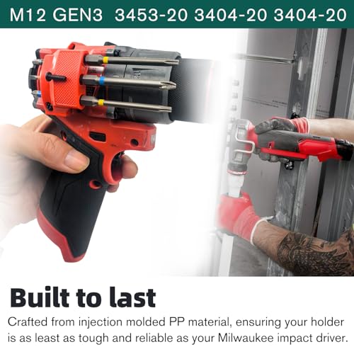 Magnetic Bit Holder for Milwaukee M12 GEN3 Impact Driver & Drill, Heavy Duty Tool Holder, Red - Secure and Convenient Accessory for Quick Bit Changes