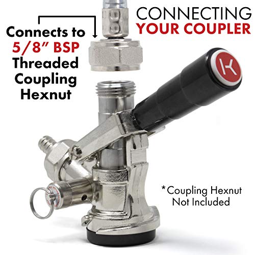 Kegco 1-Coupler D System Keg Tap (Black) – Commercial Lever-Handle, NSF