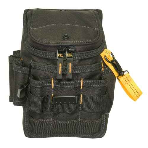 CLC Custom Leathercraft 1524 Ziptop Utility Pouch, Medium, Black, 11 Pockets