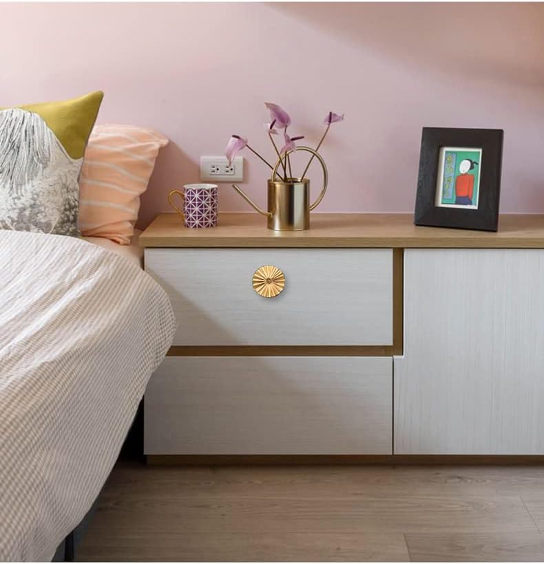6 Pack Gold Kitchen Cabinet knobs and Pulls - Brushed Gold Zinc Cupboard Drawer Handles for Dresser Drawers