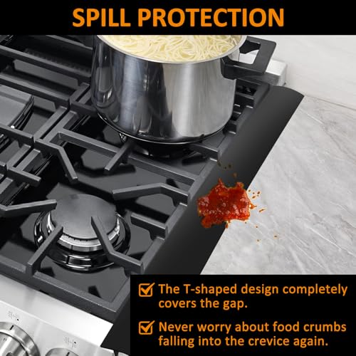 Rolett 2 Pack Silicone Stove Gap Covers, Heat Resistant to 450°F