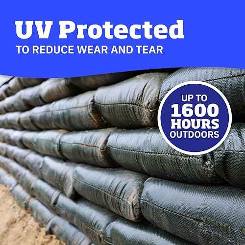 DURASACK Heavy Duty Sand Bags with Tie Strings Empty Woven Polypropylene Sand-Bags for Flood Control with 1600 Hours of UV Protection, 50 lbs Capacity, 14x26 inches, Green, Pack of 50