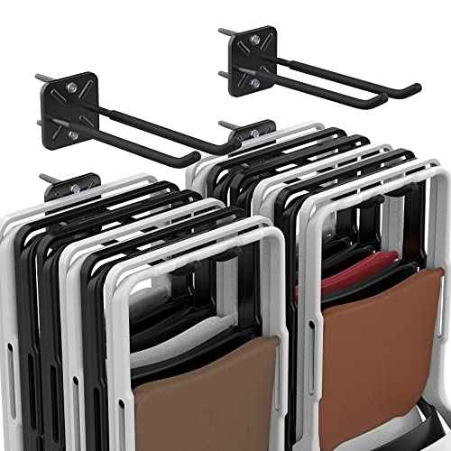 Garage Hooks, Heavy Duty Garage Hooks -12.4 Inch Wall Mount Hangers for Chairs, Power Tools, Garden Tools, Tires & More - Max 120 lbs (2-Pack)