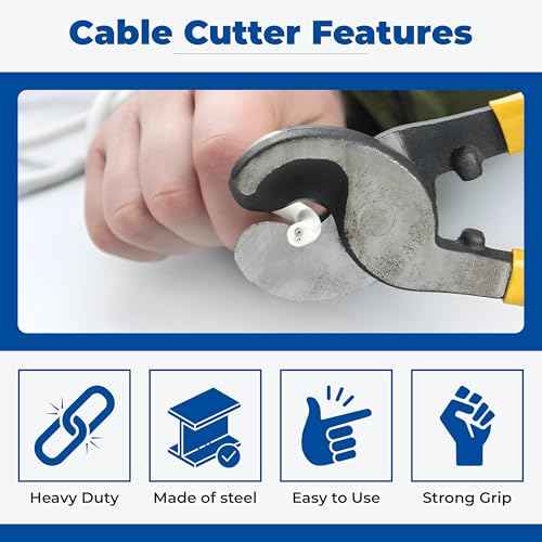 Cable Cutter Heavy Duty Wire Cutting Tool Shears for Aluminum, Copper, Electrical Wire, Communications Cables Cutter