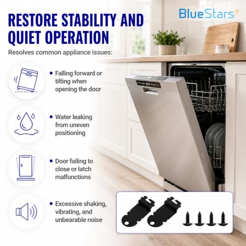 BlueStars 8212560 PO2 Dishwasher Side Mounting Bracket Kit – 2 Brackets with 4 Screws