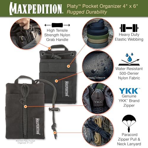 Maxpedition Platy Pocket Organizer - Compact EDC Tool Pouch with Molle and YKK Zippers