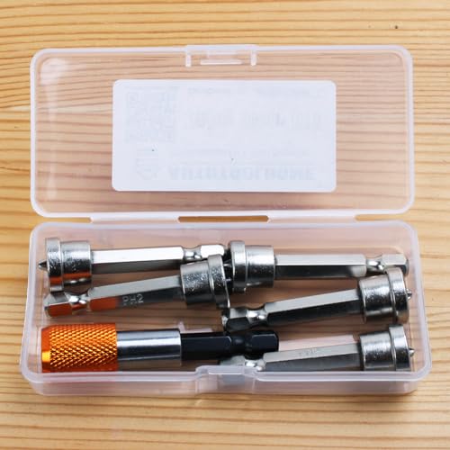 AUTOTOOLHOME 6pcs Drywall Screw Bit Magnetic Drywall Screw Setter Driver Bits for Plasterboard with 2" Quick Change Drill Bit Holder Positioning Bits Batch Head