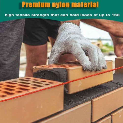 Reloadable Line Reel,Mason Line String line with Handle, 600 Ft Length Nylon Twine,18 Braided Nylon String for Gardening Or Masonry Tools,Outdoor Kite£¬Twine String for Gardening Fluorescent Orange