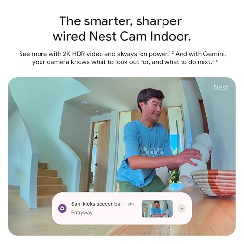 Google Nest Cam Indoor Wired 3rd Gen Security Camera Snow Edition
