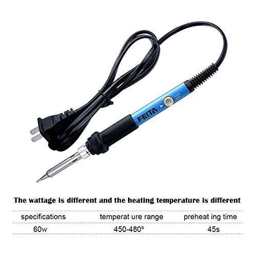 Soldering Iron Kit Electronics - FEITA Adjustable Temperature Solder Iron AC110V 60W with 5Pcs Different Solder Tips, Soldering Stand, Solder Wire for Variously Electronic Repair