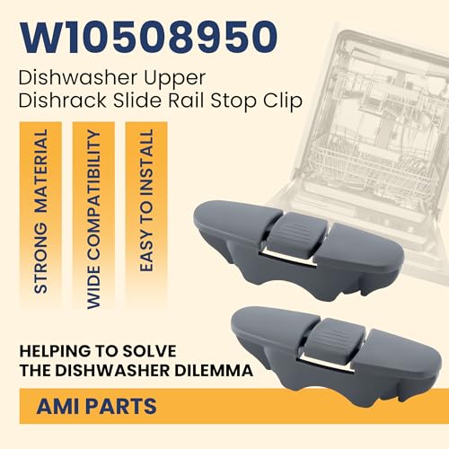 W10508950 Dishwasher Rack Stop Clip – Replacement for Whirlpool/Kenmore/Miele