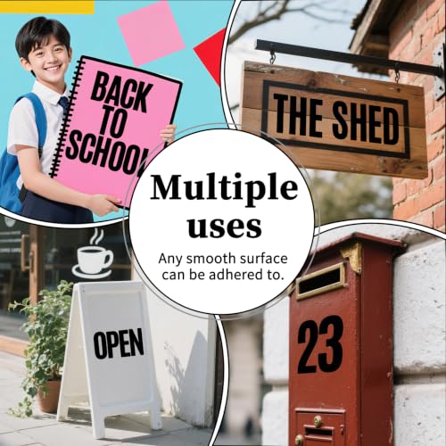 5 Inch Self-Adhesive Letter and Number Stickers - Black Vinyl Alphabet Set