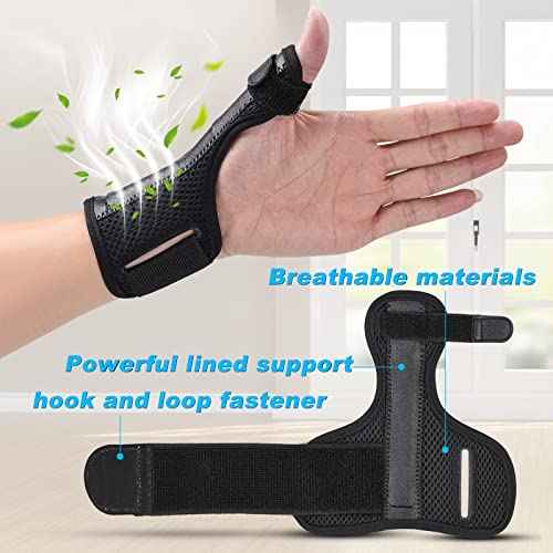 Thumb Brace,Thumb Spica Splint, Adjustable Breathable Wrist Splint Hand Brace for Right and Left Hand, Pain Relief, Wrist Support for Carpal Tunnel, Arthritis, Tendonitis, Sprains (Black, S)